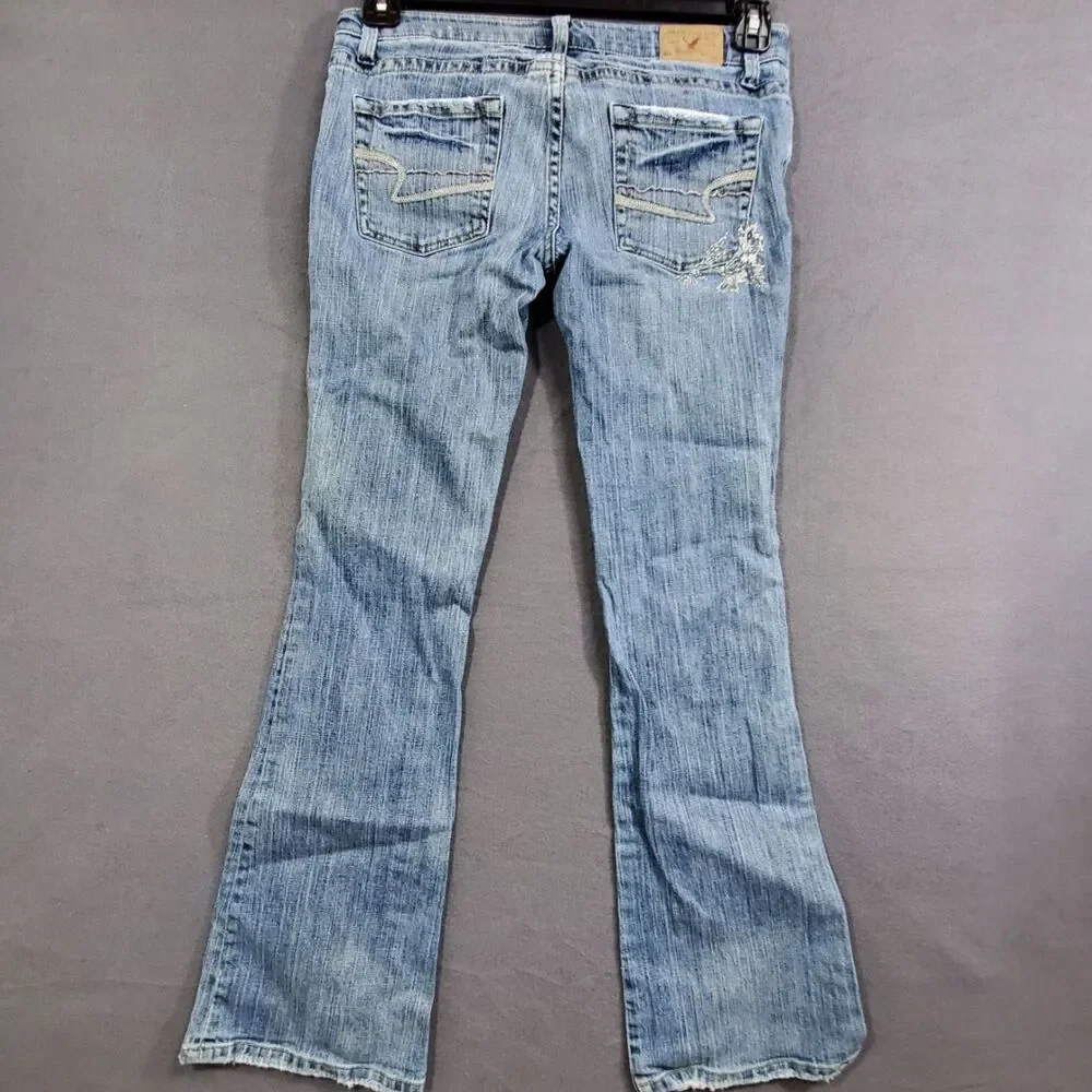 American Eagle Jeans Womens Size 4 Regular Stretch Skinny Flare Blue